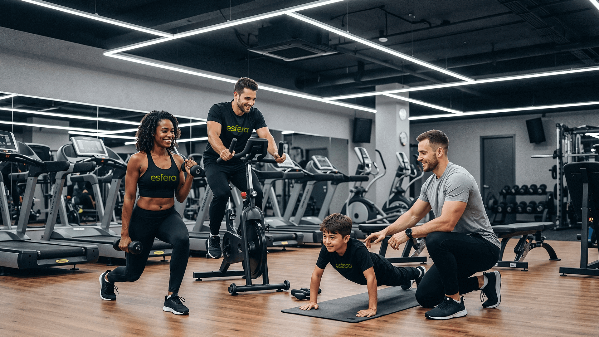 Interior da area de treino da Esfera em Canoas